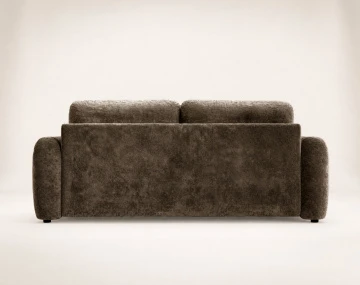 Canapé droit SILVIA 3 places convertible avec coffrre en tissu bouclette | Best Mobilier