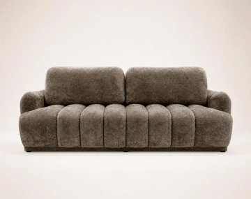 Canapé droit SILVIA 3 places convertible avec coffrre en tissu bouclette | Best Mobilier