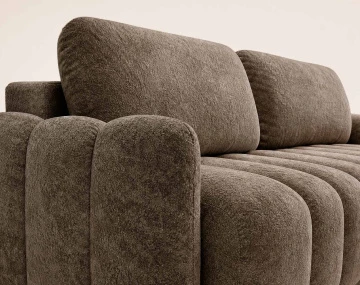 Canapé droit SILVIA 3 places convertible avec coffrre en tissu bouclette | Best Mobilier