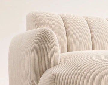 Canapé droit LUIGI 3 places en velours côtelé | Best Mobilier