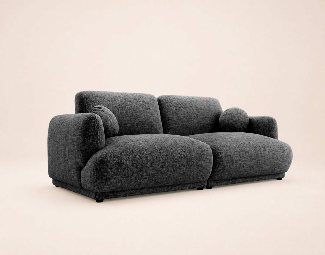 Canapé droit PIETRO 3 places en tissu texturé | Best Mobilier