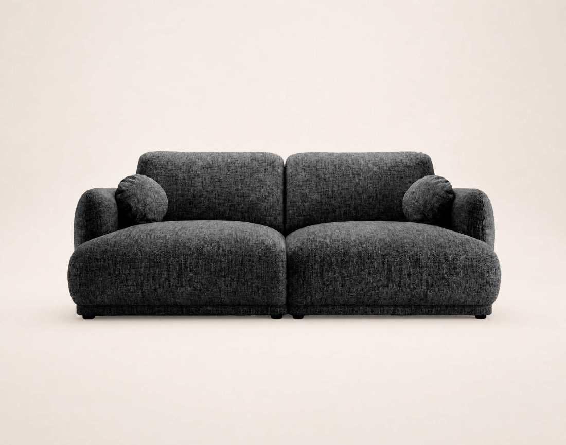 Canapé droit PIETRO 3 places en tissu texturé | Best Mobilier