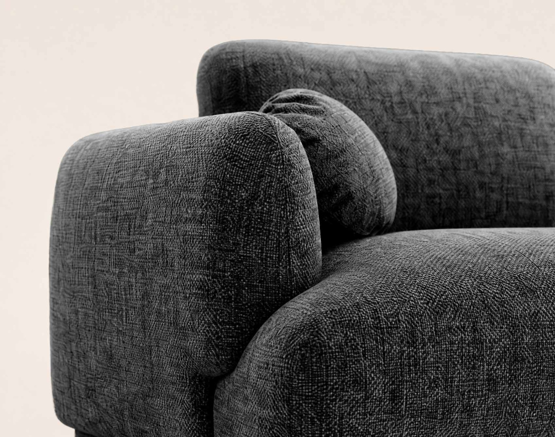 Canapé droit PIETRO 3 places en tissu texturé | Best Mobilier
