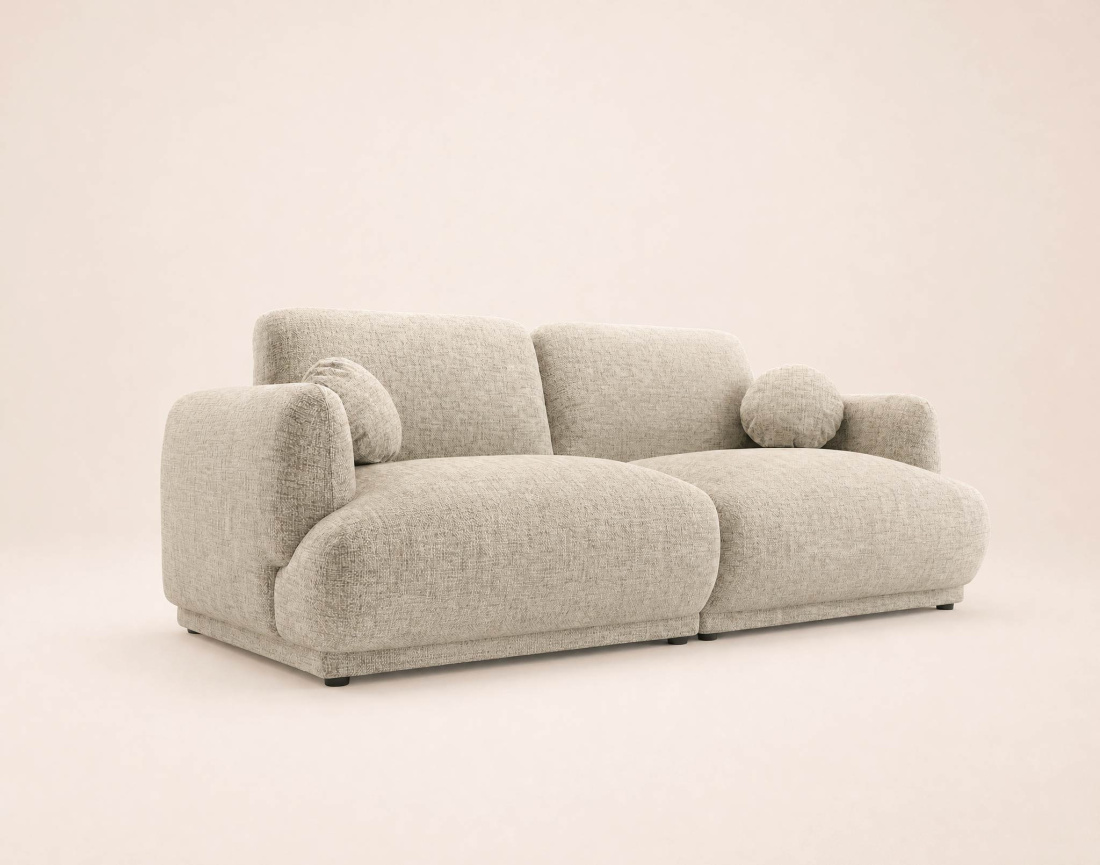 Canapé droit PIETRO 3 places en tissu texturé | Best Mobilier