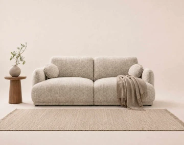 Canapé droit PIETRO 3 places en tissu texturé | Best Mobilier