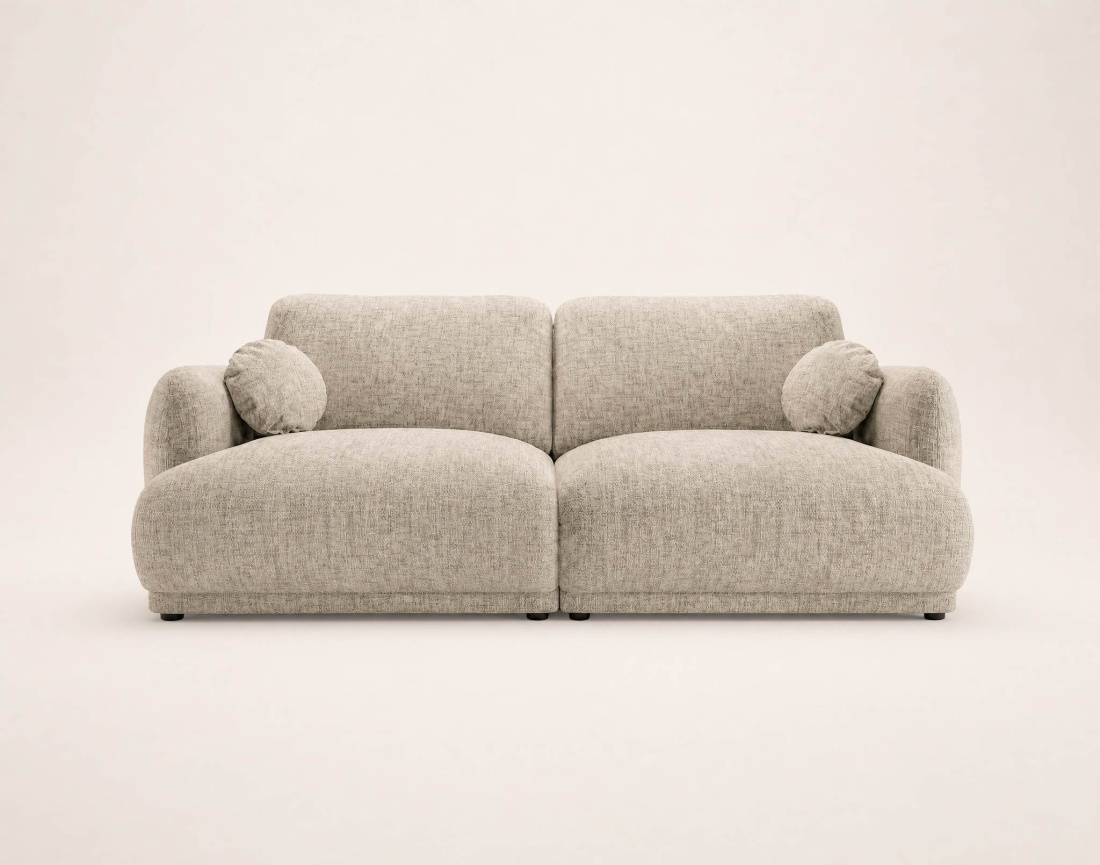 Canapé droit PIETRO 3 places en tissu texturé | Best Mobilier