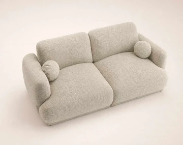 Canapé droit PIETRO 3 places en tissu texturé | Best Mobilier