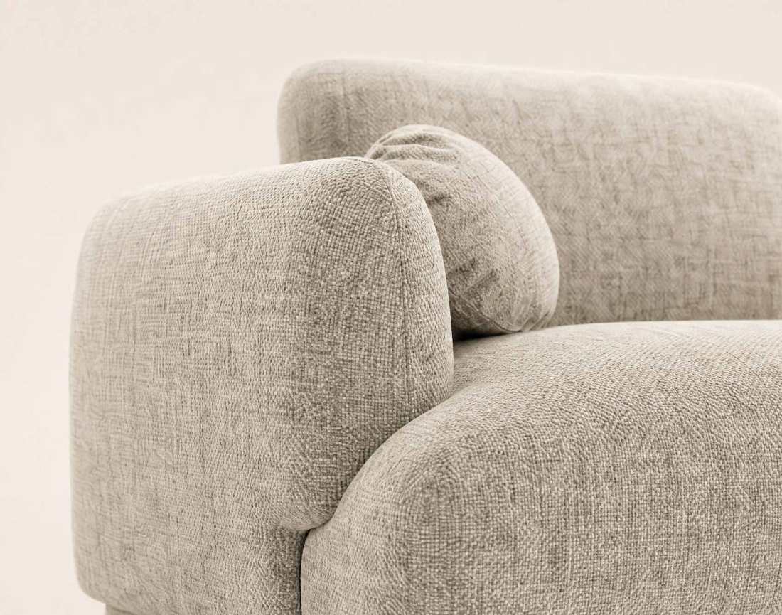 Canapé droit PIETRO 3 places en tissu texturé | Best Mobilier