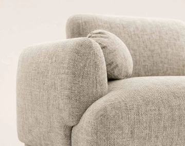 Canapé droit PIETRO 3 places en tissu texturé | Best Mobilier