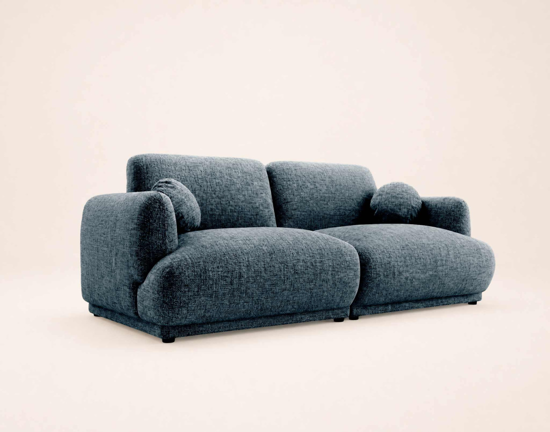 Canapé droit PIETRO 3 places en tissu texturé | Best Mobilier