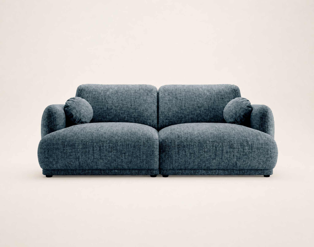 Canapé droit PIETRO 3 places en tissu texturé | Best Mobilier