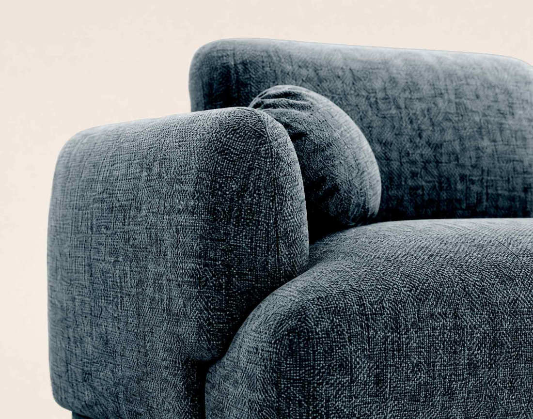Canapé droit PIETRO 3 places en tissu texturé | Best Mobilier