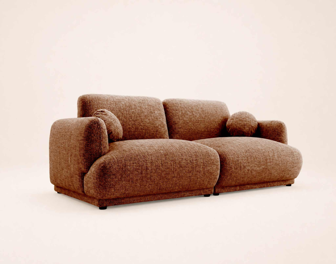 Canapé droit PIETRO 3 places en tissu texturé | Best Mobilier