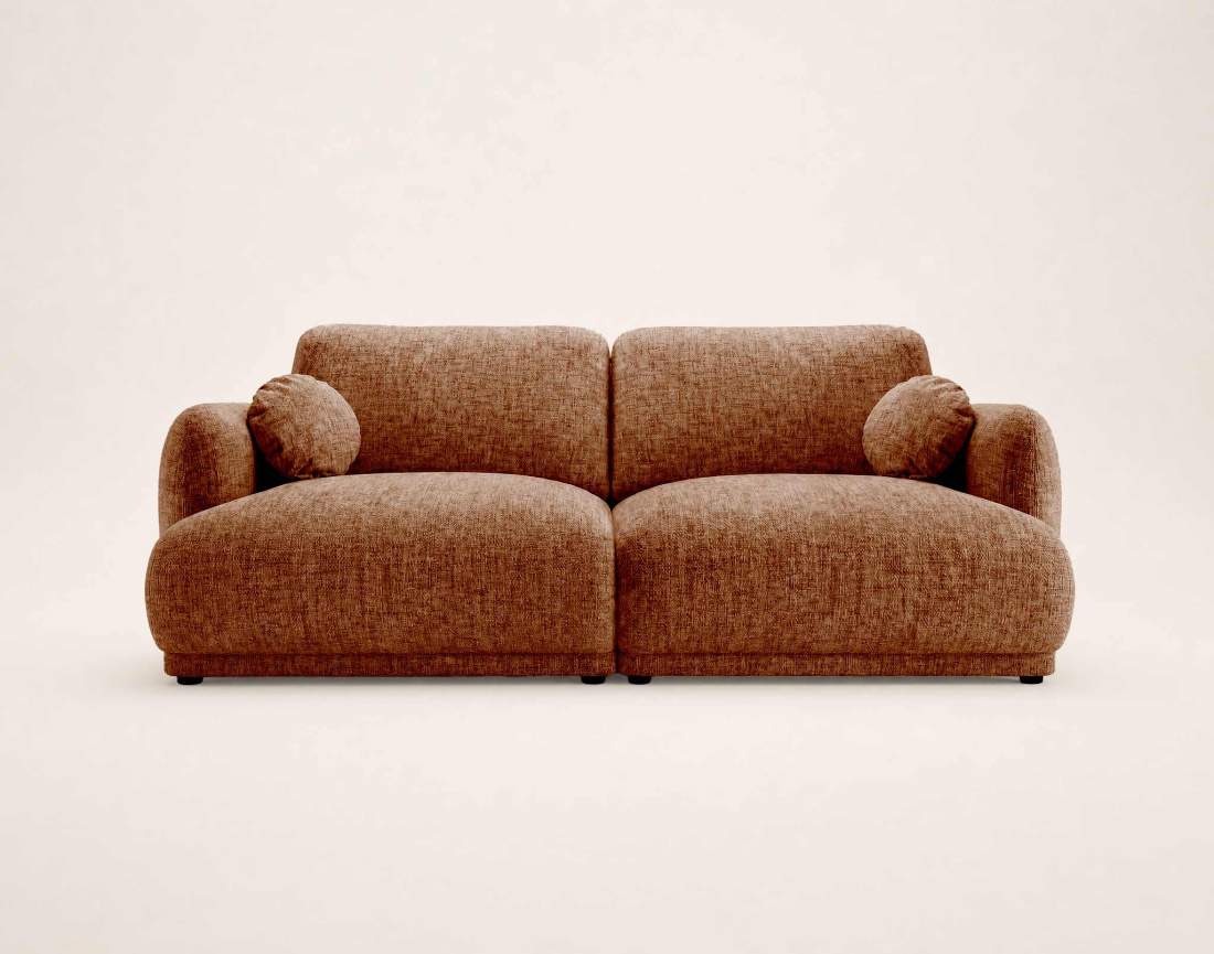 Canapé droit PIETRO 3 places en tissu texturé | Best Mobilier