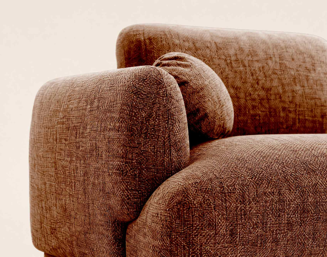 Canapé droit PIETRO 3 places en tissu texturé | Best Mobilier