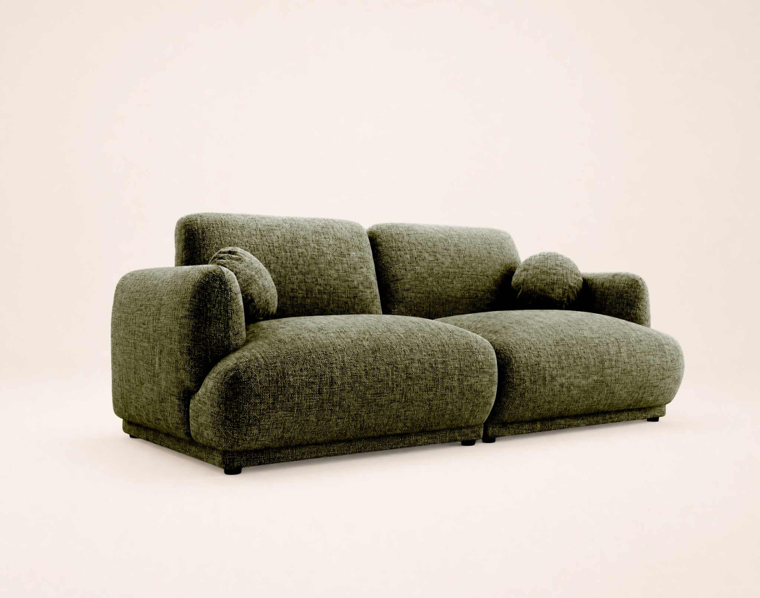 Canapé droit PIETRO 3 places en tissu texturé | Best Mobilier