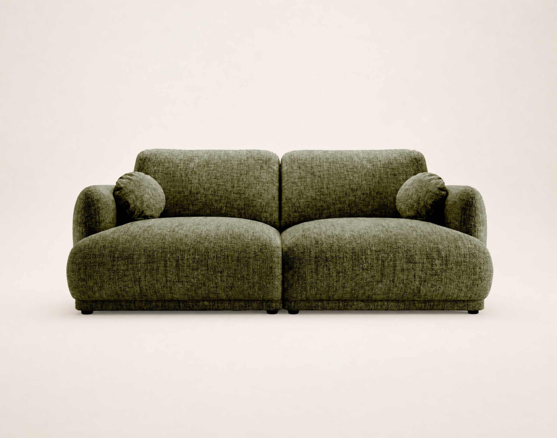 Canapé droit PIETRO 3 places en tissu texturé | Best Mobilier