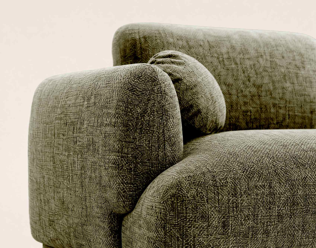 Canapé droit PIETRO 3 places en tissu texturé | Best Mobilier