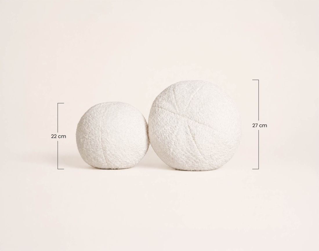Lot de 2 coussins boules JOAO en tissu bouclette | Best Mobilier