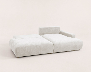 Canapé PIVOINE d'angle ouvert droit 4 places convertible coffre tissu texturé| Best Mobilier