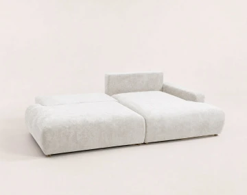 Canapé PIVOINE d'angle ouvert droit 4 places convertible coffre tissu texturé| Best Mobilier