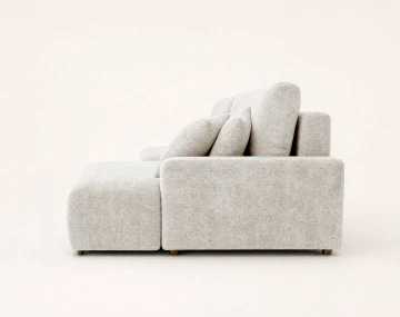 Canapé PIVOINE d'angle ouvert droit 4 places convertible coffre tissu texturé| Best Mobilier