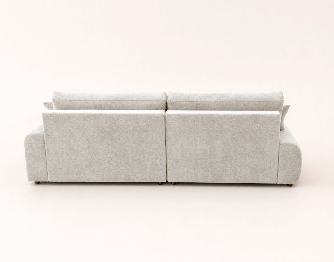 Canapé PIVOINE d'angle ouvert droit 4 places convertible coffre tissu texturé| Best Mobilier