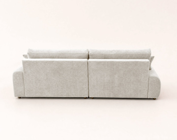 Canapé PIVOINE d'angle ouvert droit 4 places convertible coffre tissu texturé| Best Mobilier
