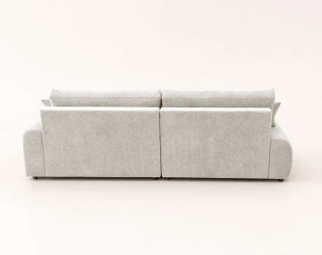 Canapé PIVOINE d'angle ouvert droit 4 places convertible coffre tissu texturé| Best Mobilier
