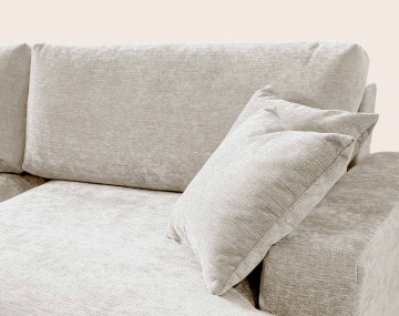 Canapé PIVOINE d'angle ouvert droit 4 places convertible coffre tissu texturé| Best Mobilier