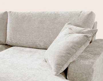 Canapé PIVOINE d'angle ouvert droit 4 places convertible coffre tissu texturé| Best Mobilier