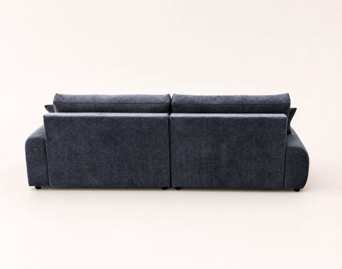 Canapé PIVOINE d'angle ouvert droit 4 places convertible coffre tissu texturé| Best Mobilier