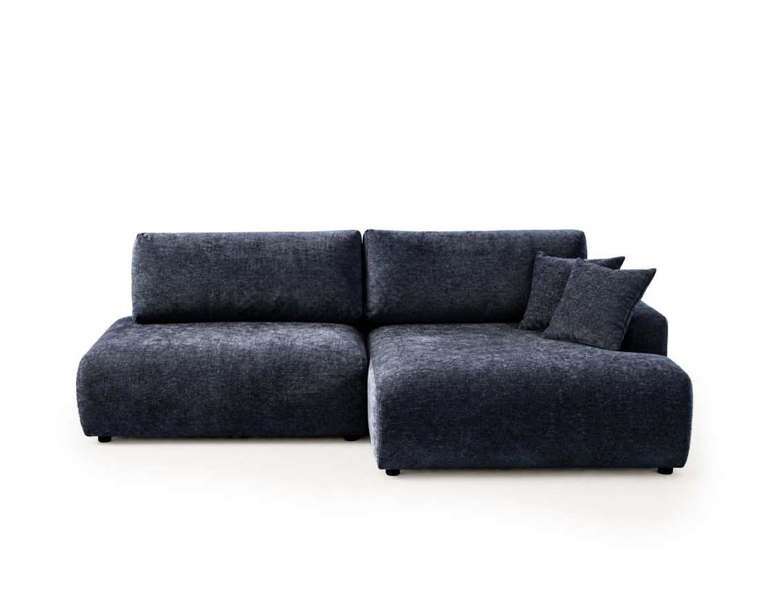 Canapé PIVOINE d'angle ouvert droit 4 places convertible coffre tissu texturé| Best Mobilier
