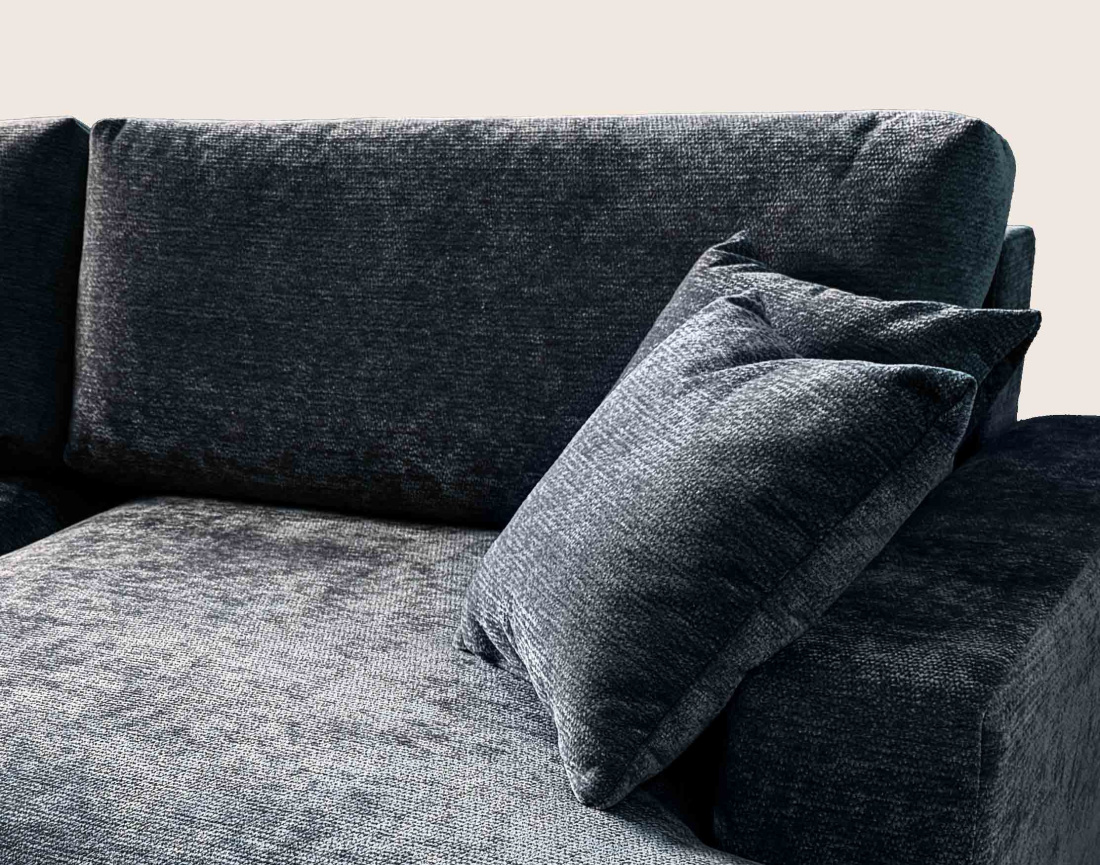 Canapé PIVOINE d'angle ouvert droit 4 places convertible coffre tissu texturé| Best Mobilier