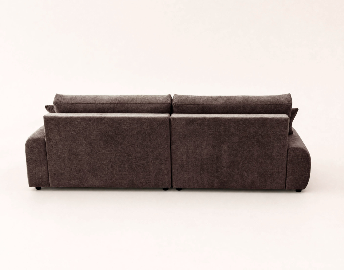 Canapé PIVOINE d'angle ouvert droit 4 places convertible coffre tissu texturé| Best Mobilier