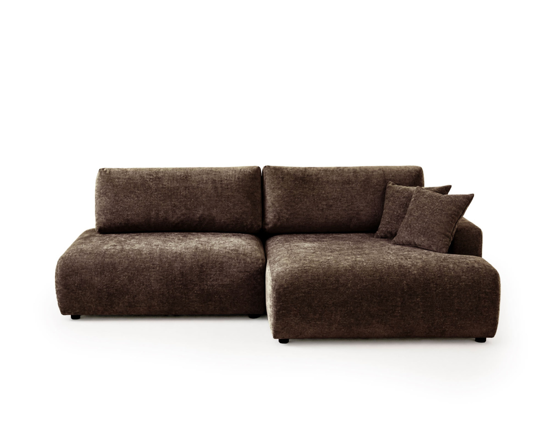 Canapé PIVOINE d'angle ouvert droit 4 places convertible coffre tissu texturé| Best Mobilier