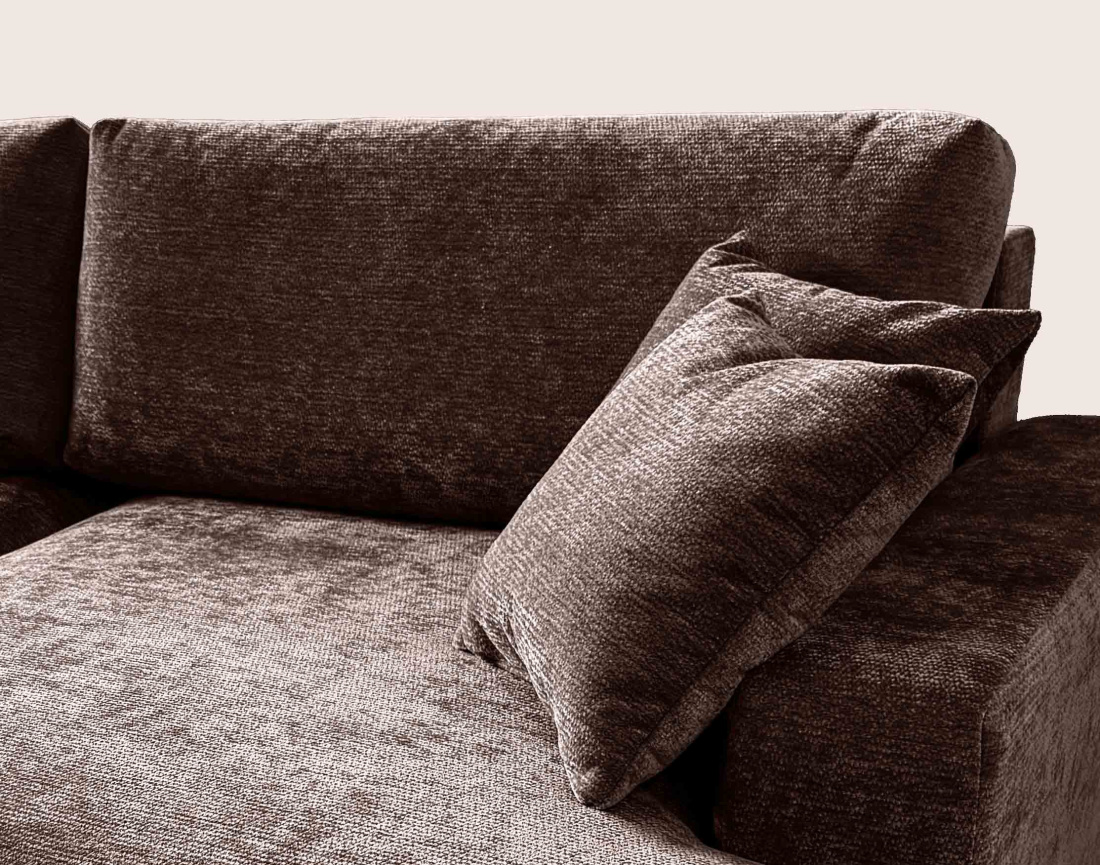 Canapé PIVOINE d'angle ouvert droit 4 places convertible coffre tissu texturé| Best Mobilier
