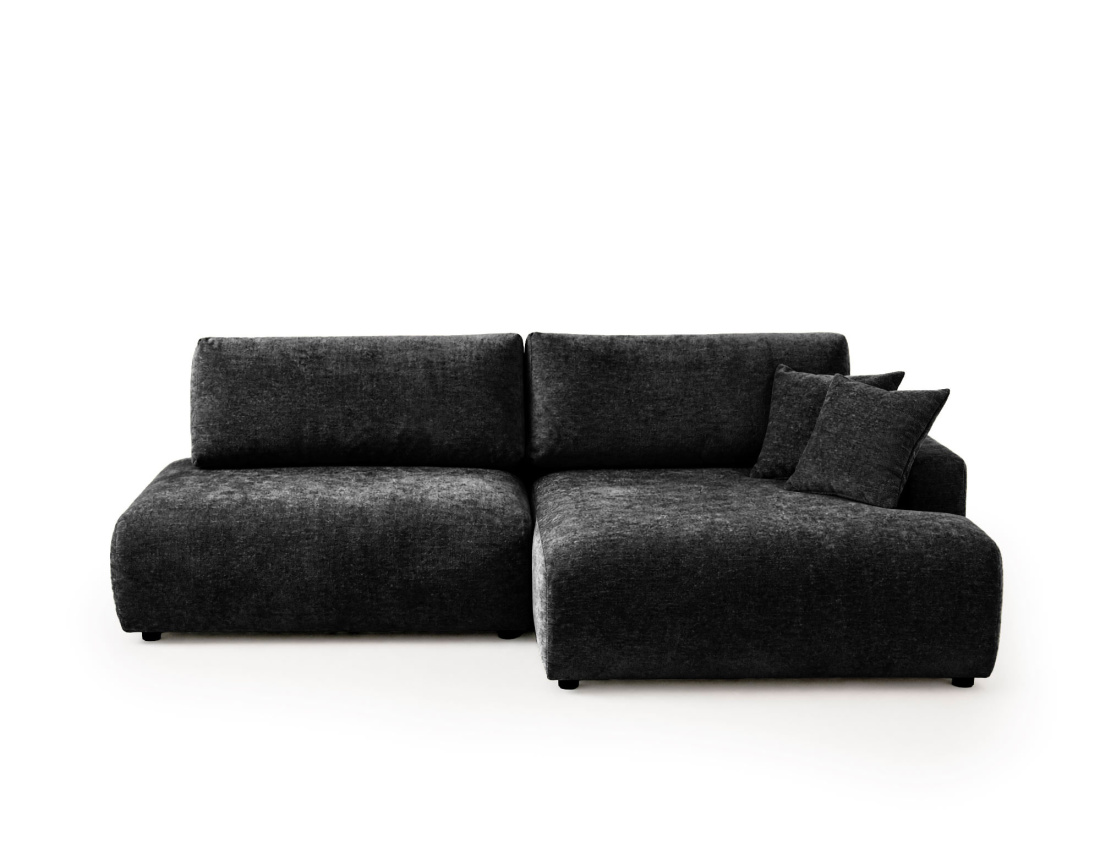 Canapé PIVOINE d'angle ouvert droit 4 places convertible coffre tissu texturé| Best Mobilier