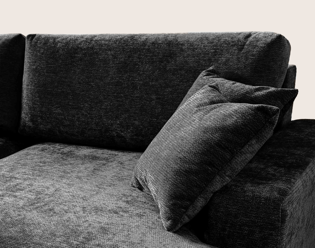 Canapé PIVOINE d'angle ouvert droit 4 places convertible coffre tissu texturé| Best Mobilier