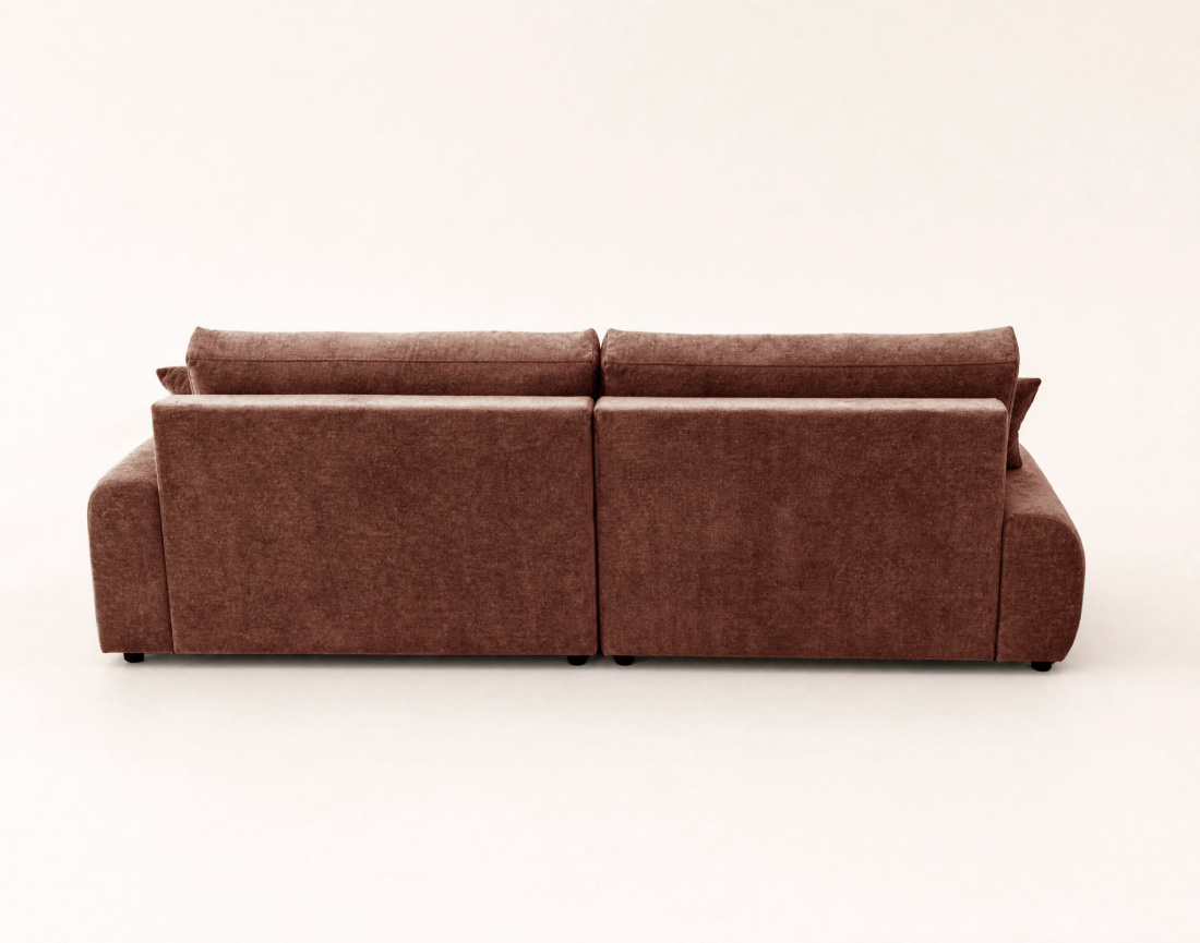 Canapé PIVOINE d'angle ouvert droit 4 places convertible coffre tissu texturé| Best Mobilier