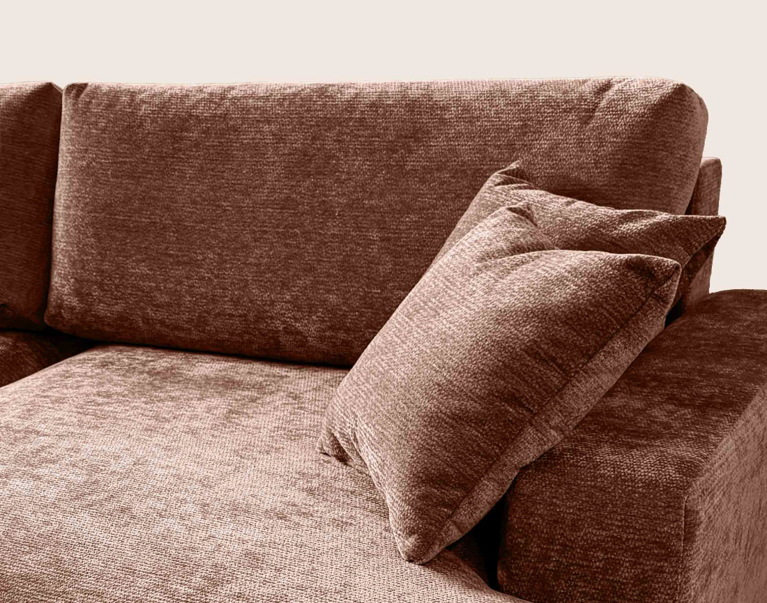 Canapé PIVOINE d'angle ouvert droit 4 places convertible coffre tissu texturé| Best Mobilier