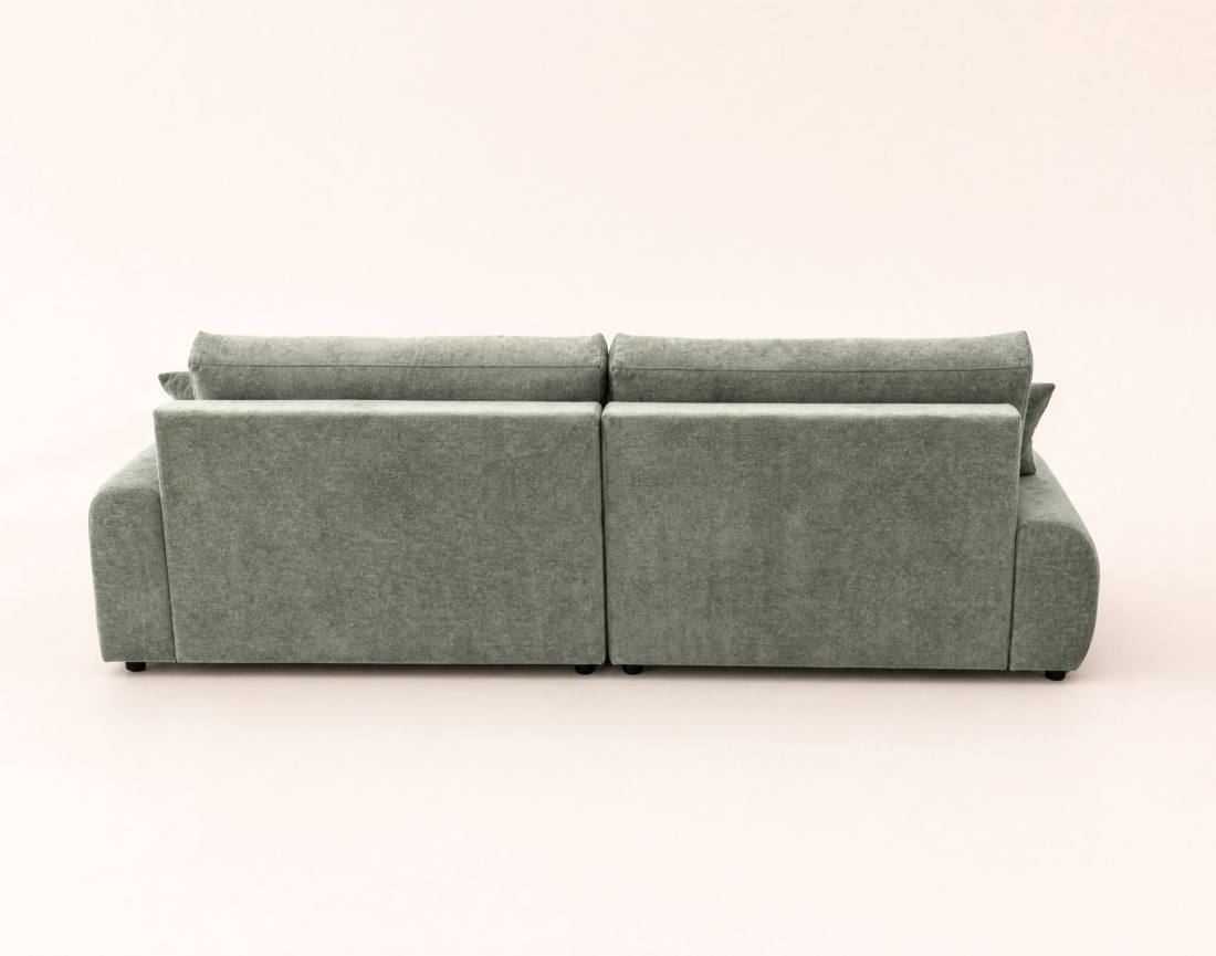 Canapé PIVOINE d'angle ouvert droit 4 places convertible coffre tissu texturé| Best Mobilier