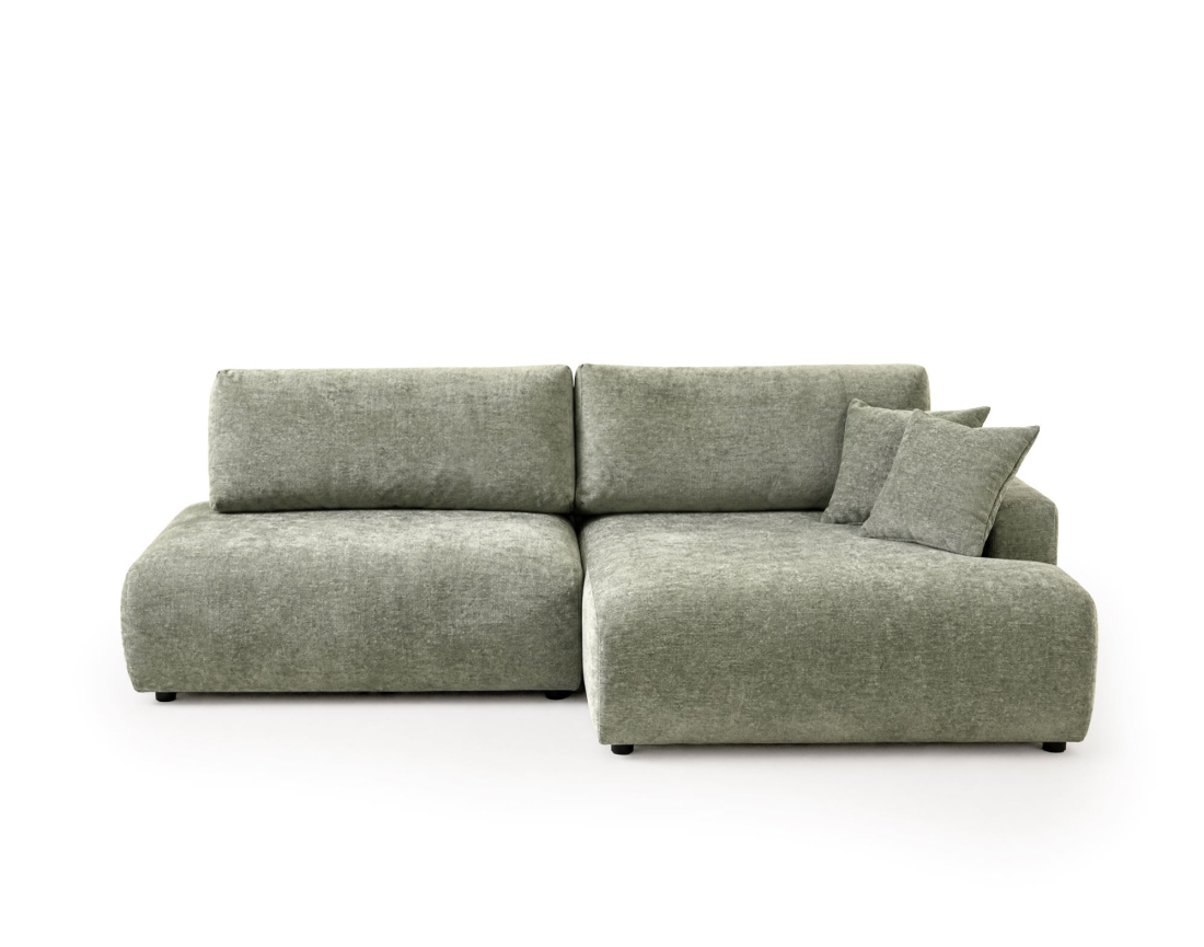 Canapé PIVOINE d'angle ouvert droit 4 places convertible coffre tissu texturé| Best Mobilier
