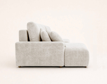 Canapé PIVOINE d'angle ouvert gauche 4 places convertible coffre tissu texturé | Best Mobilier