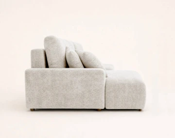Canapé PIVOINE d'angle ouvert gauche 4 places convertible coffre tissu texturé | Best Mobilier