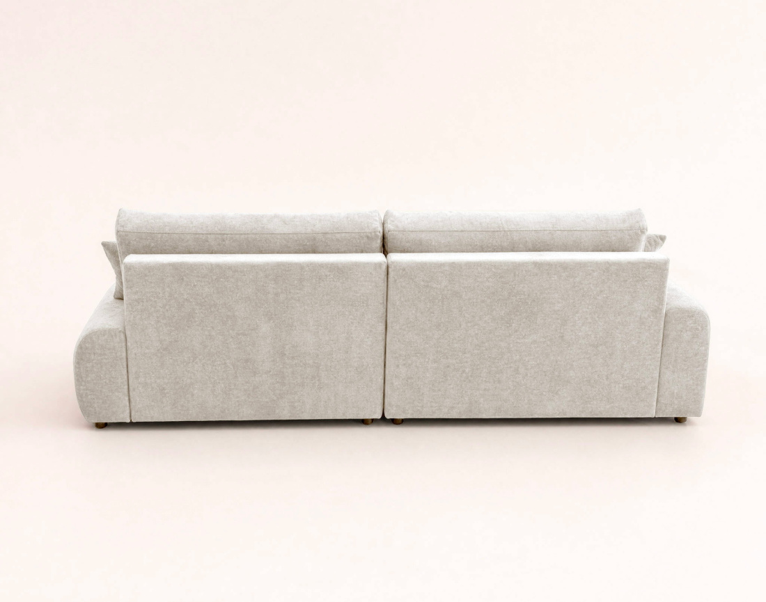 Canapé PIVOINE d'angle ouvert gauche 4 places convertible coffre tissu texturé | Best Mobilier