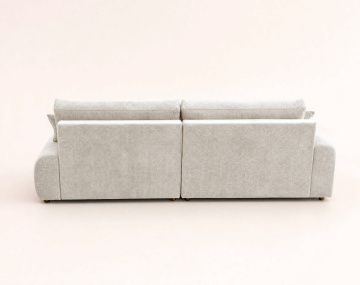 Canapé PIVOINE d'angle ouvert gauche 4 places convertible coffre tissu texturé | Best Mobilier