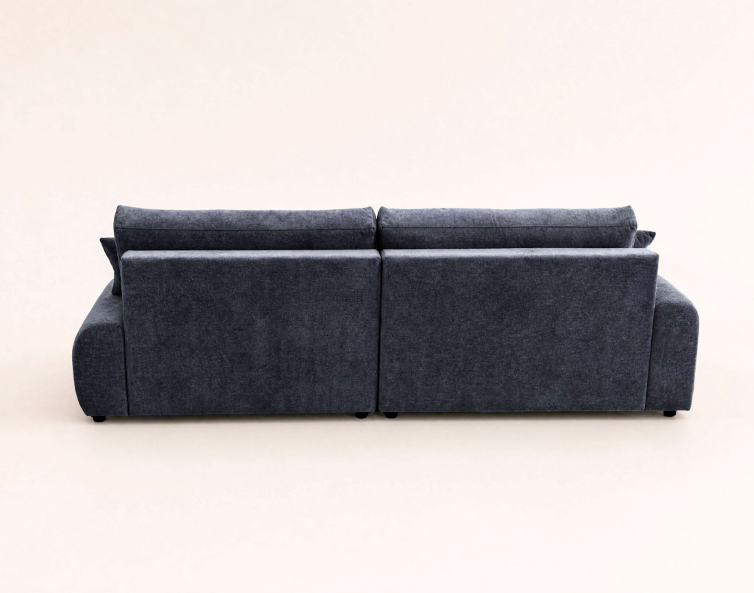 Canapé PIVOINE d'angle ouvert gauche 4 places convertible coffre tissu texturé | Best Mobilier