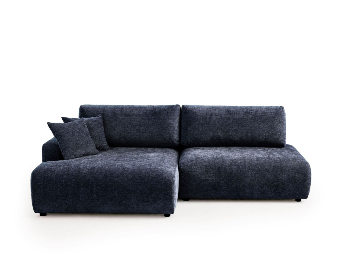 Canapé PIVOINE d'angle ouvert gauche 4 places convertible coffre tissu texturé | Best Mobilier