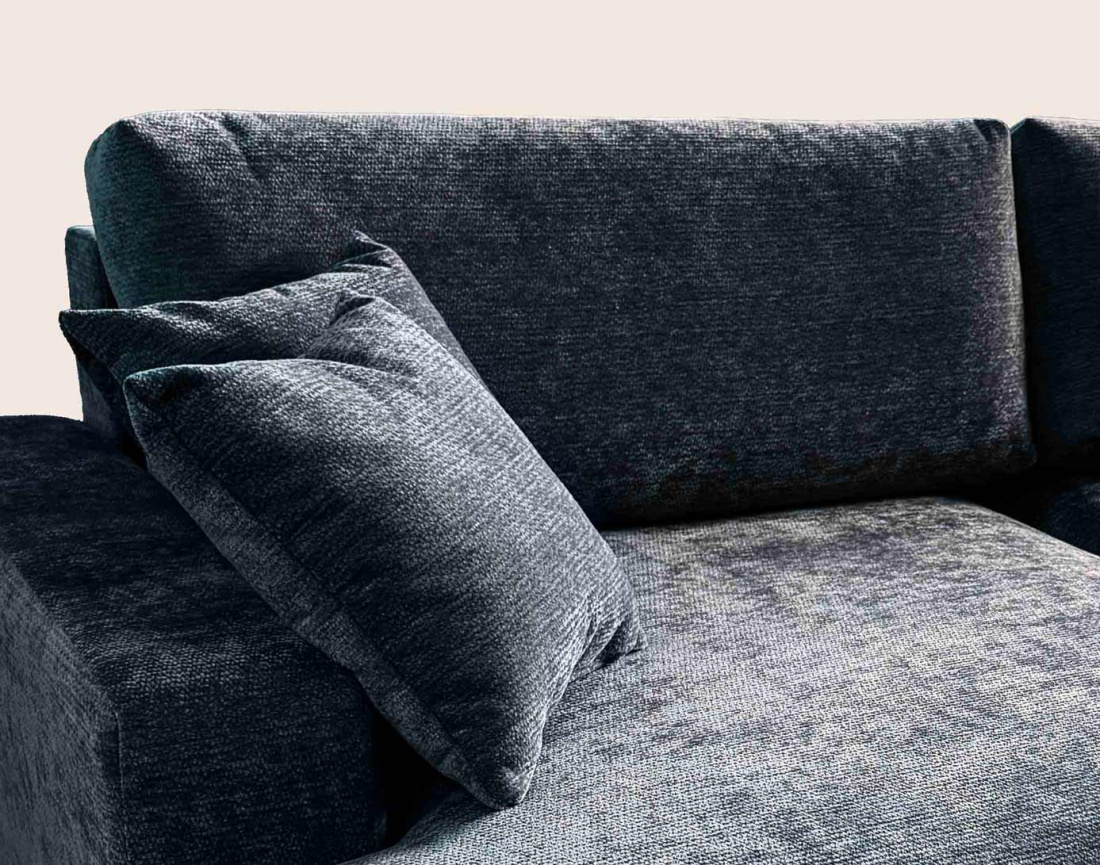 Canapé PIVOINE d'angle ouvert gauche 4 places convertible coffre tissu texturé | Best Mobilier